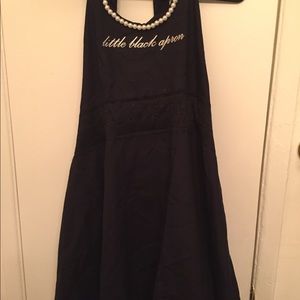 Cute little black apron with pearl detail